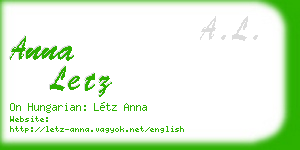 anna letz business card